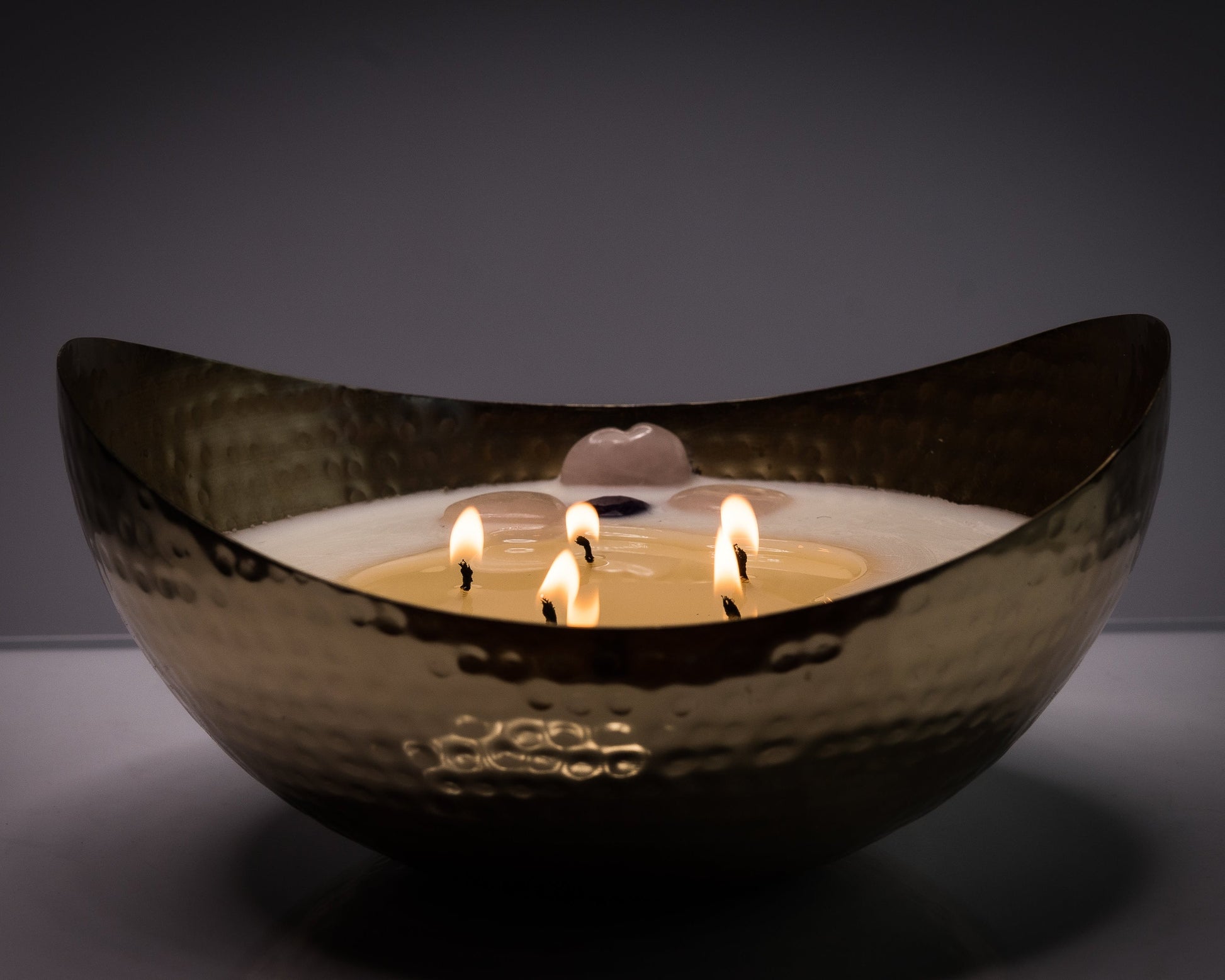 Golden Embrace 80 oz luxury vegan candle by LuvOnFire Candle Co., a large non-toxic clean burning garden inspired candle for home fragrance.